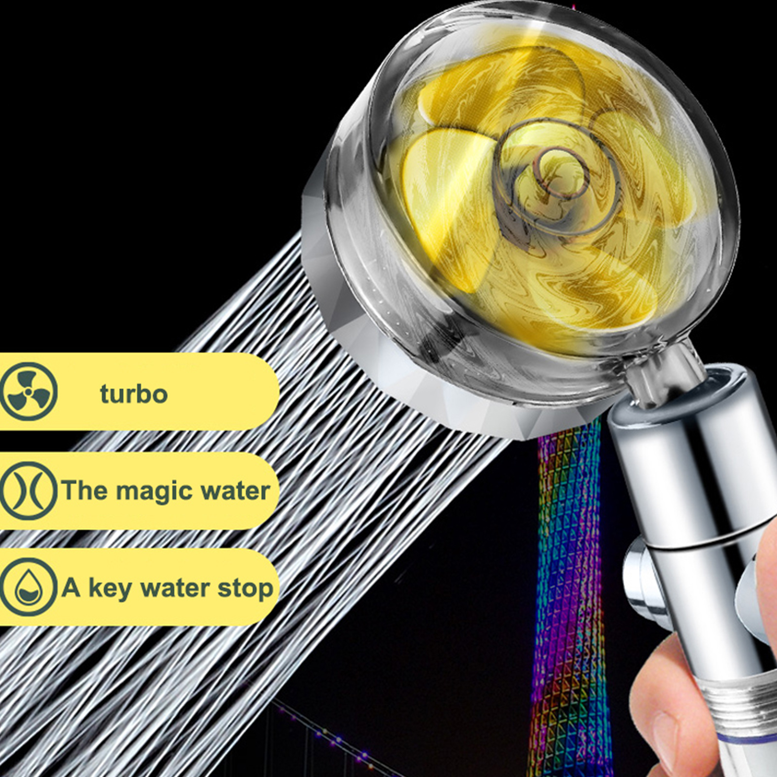 Boobeauty Handheld Turbocharged Pressure Propeller, 360 Degrees Rotating,  Turbo Fan Shower Head with Filter, 6 Colors can Choose - Walmart.com