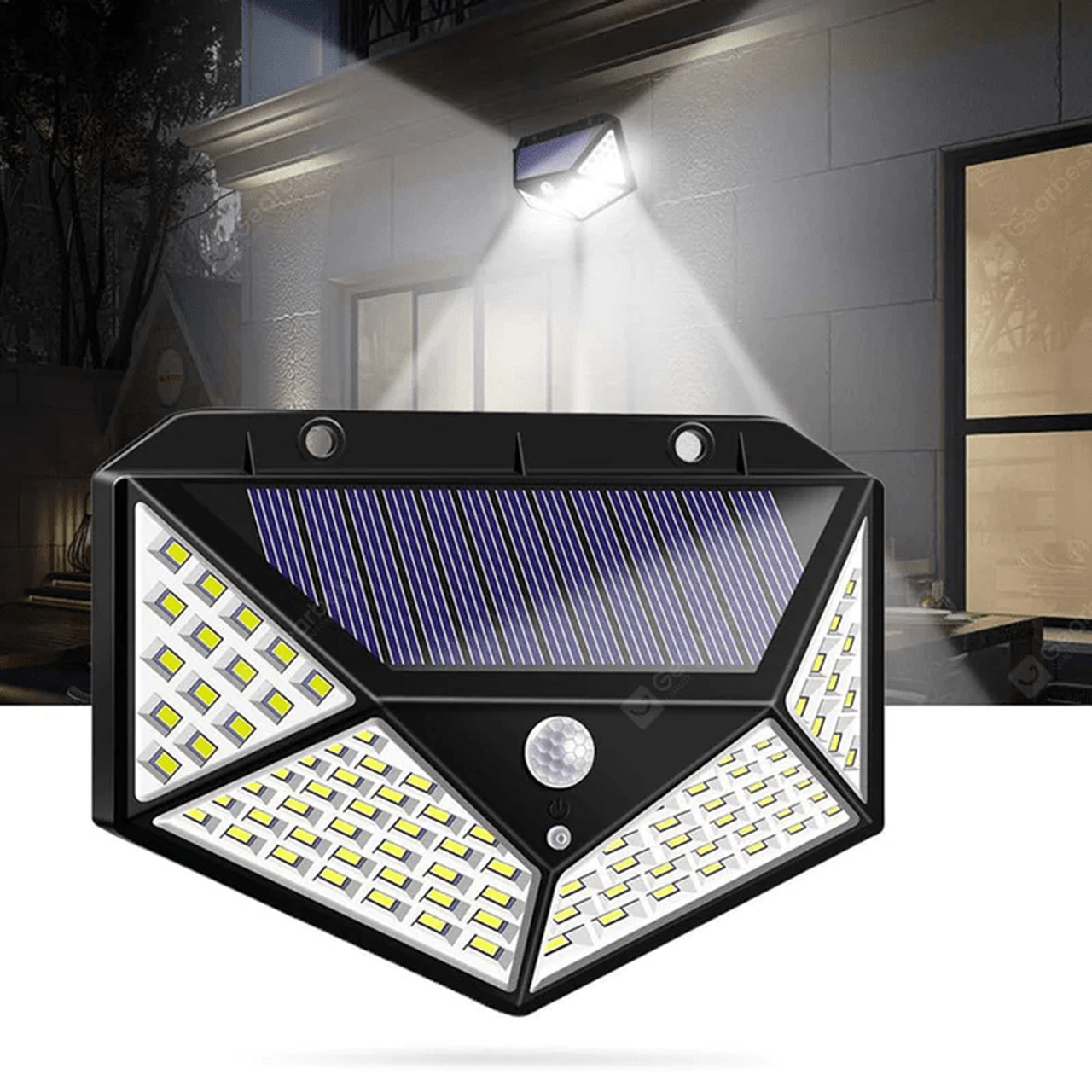 100 LED Outdoor Motion Sensor Solar Wall Lamp - Snatcher
