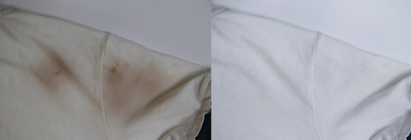 White Clothes Stain before and after Remover Bleaching Clean Housekeeping  Industrial Stock Photo - Image of hygiene, lifestyle: 228678188