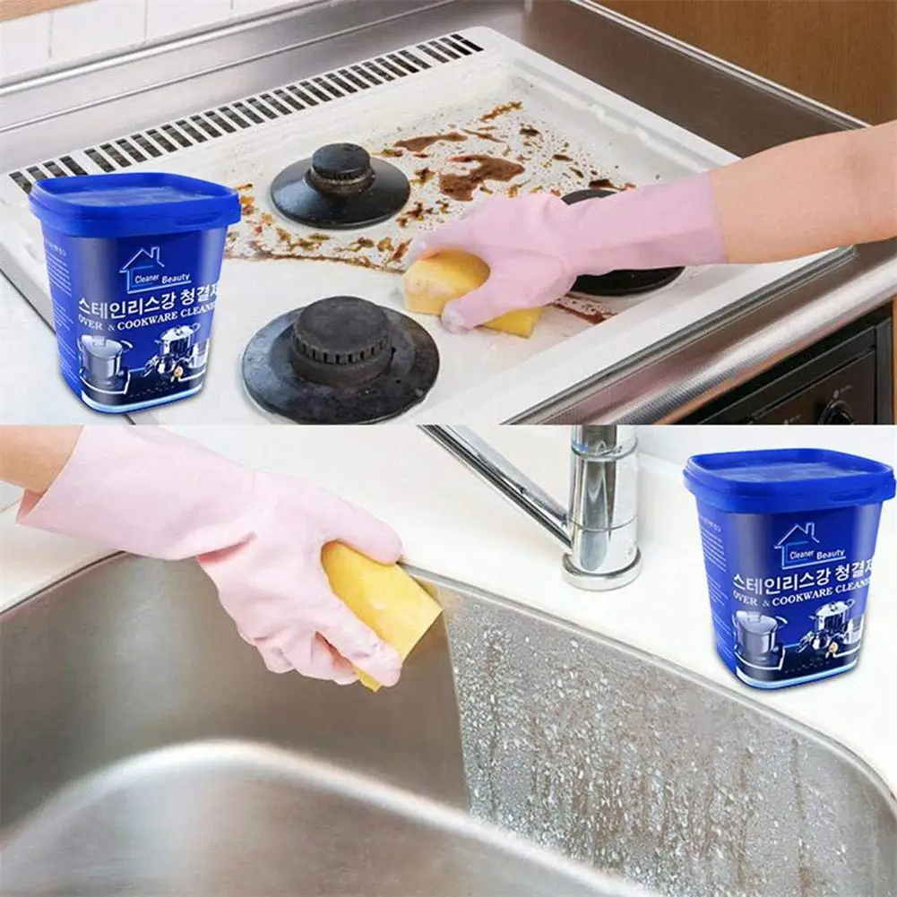Powerful Stainless Steel Cookware Cleaning Paste Household Kitchen Cleaner  Washing Pot Bottom Scale Strong Cream Detergent - All-purpose Cleaner -  AliExpress